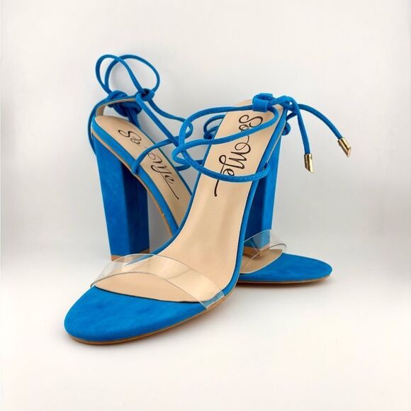 Cobalt Blue Sandals with Block Heels by So Me - NWOT - Size 9 - Picture 8 of 8